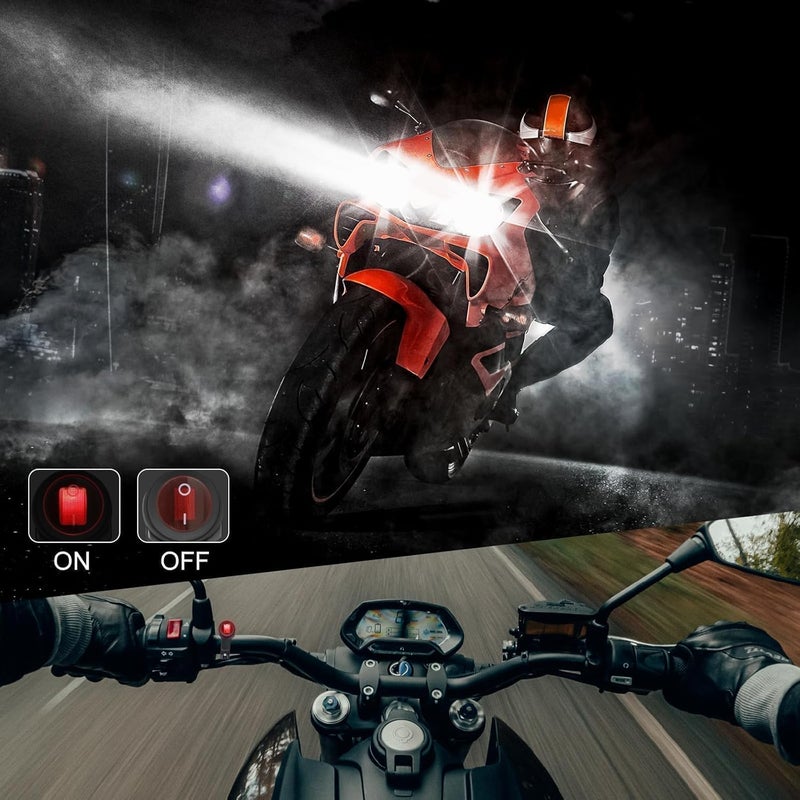 OFFROADTOWN 1 Lead LED Light Bar Wiring Harness Kit w/Motorcycle Handlebar Switch 7/8" 12V 40A Relay Fuse Nylon Wire Harness for ATV Dirt Bike Snowmobile Motorcycle Lights - Image 5